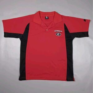 Georgia Bulldogs Shirt Mens M Red Black Polo‎ Embroidered Logo Starter